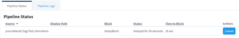 Ignition Alarm Pipeline status check pipeline status screen